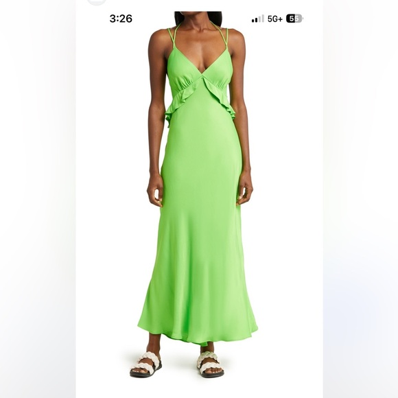 FARM Rio Lime Green Slip Dress S - Picture 1 of 6